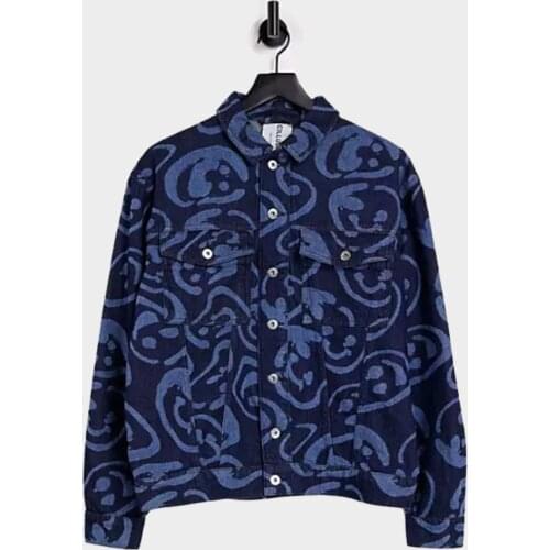 CLSN Smile Printed Unisex Sport Denim Jacket