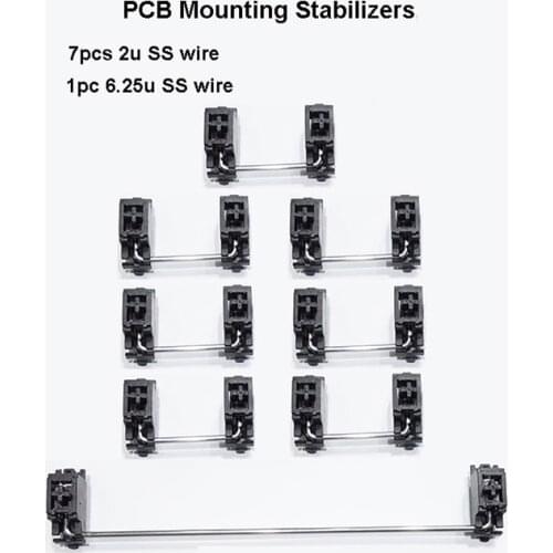 NPKC Keycap Stabilizers Cherry Style for Plate Mounting PCB Mounting for Cherry MX Switches Mechanical Keyboards 2u 6u 6.25u 7u