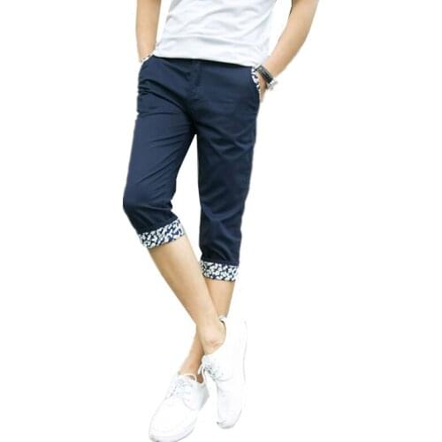 T1112-A1417 2020 new mens summer slim casual fashion Thin section 7 point pant cheap wholesale