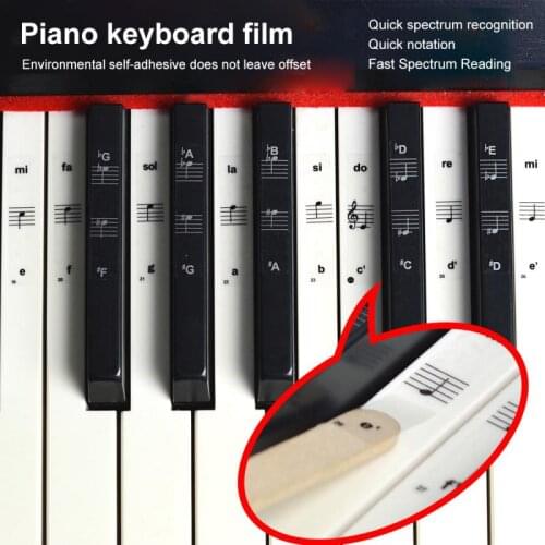 Universal Piano Keyboard Phonetic Sticker 88-key 61-key 54-key Piano Keyboard Sticker For Piano Electric Steel Electronic Piano