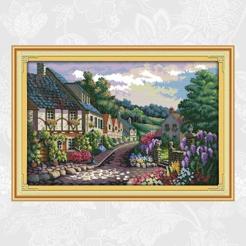 The Mediterranean Scenery Needlework 14CT 11CT Counted Print Canvas Cross Stitch Schemes DIY Embroidery Handmade Crafts