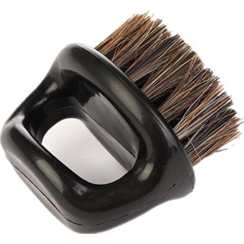 1pc Hairdresser Dust Brush Anti Static Boar Bristle Ring Beard Comb Salon Hair Sweep Brushes Shaving Facial Mens Mustache Brush