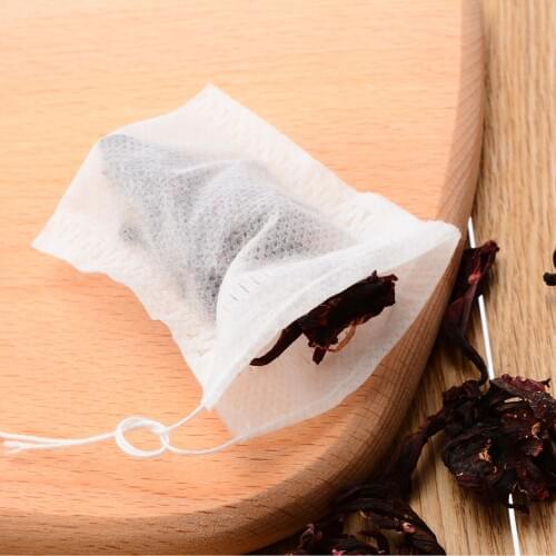 100Pcs Empty Tea Bags White Empty Tea Bags String Heat Seal Filter Paper Herb Tea Bags 55x70mm