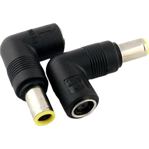 10x DC Power 7.9 x 5.5mm Female To Male Plug Right Angle Extension Connector Adapter for Lenovo IBM Black