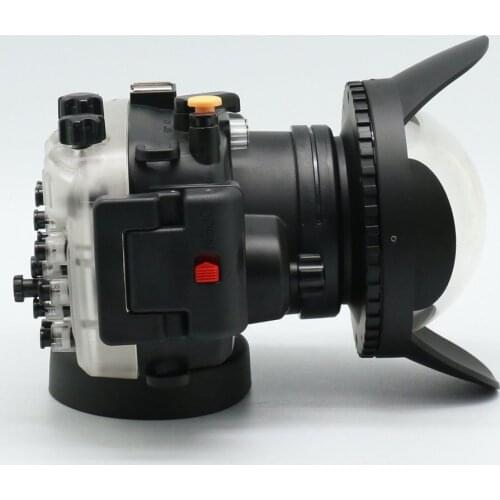 130ft Underwater Housing Case + fisheye wide angle lens for Sony NEX-5R/5T 16-50