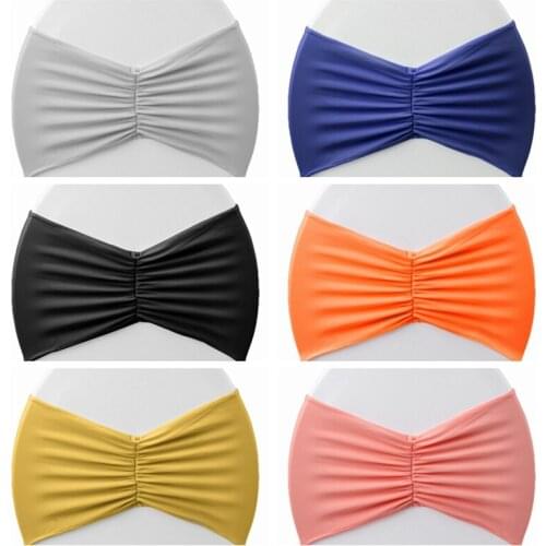 18x35cm Lycra Chair Band Spandex Chair Sashes For Stretch Chair Cover Wedding Event Party Decoration