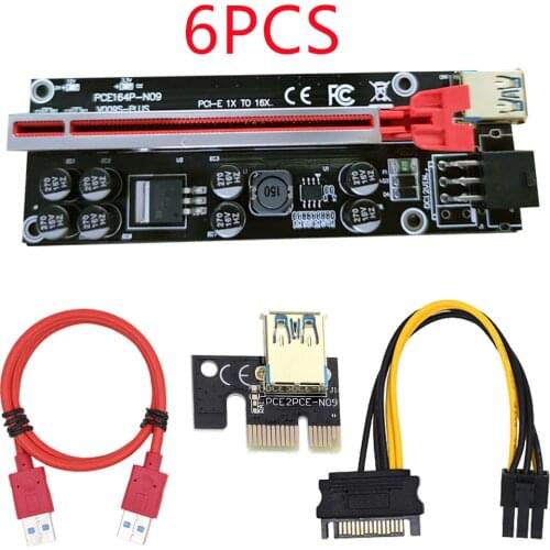 6PCS Newest PCIE Riser 009s Plus Mining Super Version PCIE x16 PCI Express Extension Riser Card for Mining Video Card