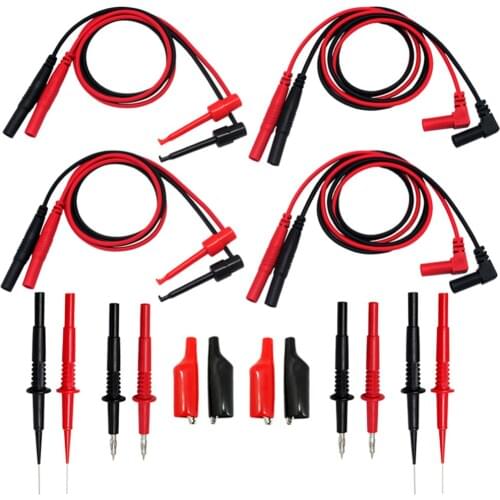 AideTek needle tipped tip test TL809 leads set for multimeter 4 alligator clips with removable insulator 2TLP20157