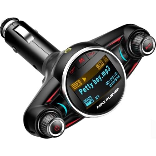 LAMJAD Bluetooth Car Kit MP3 Player Wireless FM Transmitter Aux Modulator with USB Charger Support TF USB music play