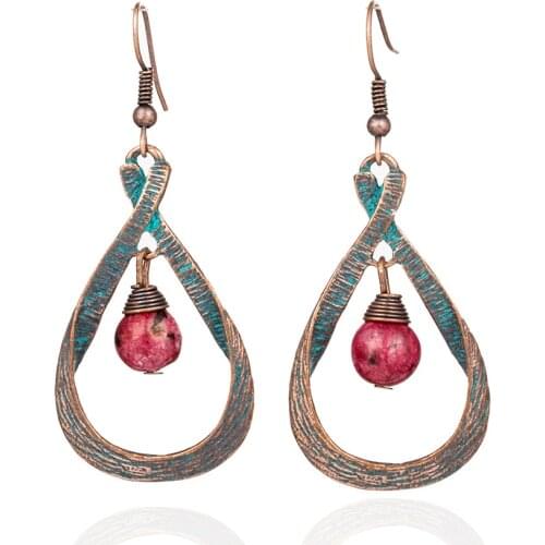 Bohemian Vintage Ethnic dangling Indian Water Drop Earrings French hook for Women Female Wedding Party Jewelry Gifts Accessories