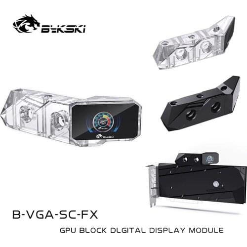 Bykski Vertical Mounting Mould bridge module For GPU Block + Digital LCD colorful screen B-VGA-SC-FX