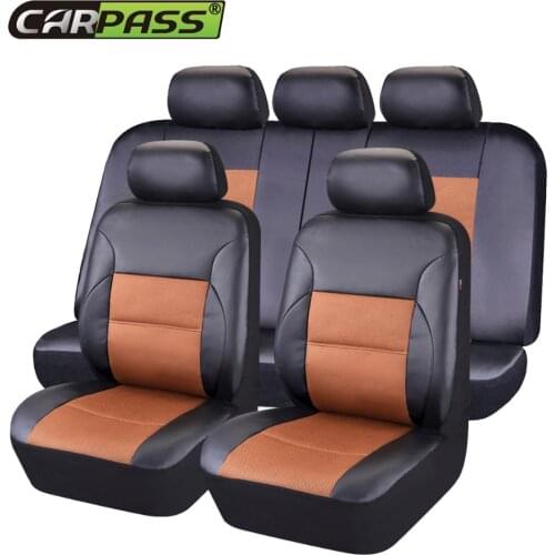 Car-pass New PU Leather Car Seat Covers Universal Seat Cover Interior Accessories Car Styling Automobiles Seat Covers For Toyota