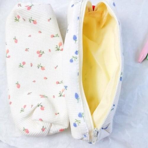 Simple Small Floral Pencil Case Cute Fresh Girl Heart Mini Stationery Storage Bag Fresh Style Pencil Bag Small Flowers Pen Case