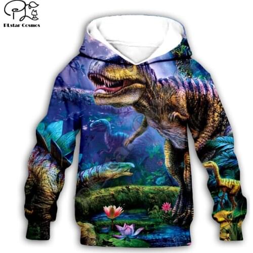 Kids Baby Boy Girl Toddlers anime dinosaur print 3d Hoodies Cartoon Tracksuit Children wear Set Cute Sweatshirts -19