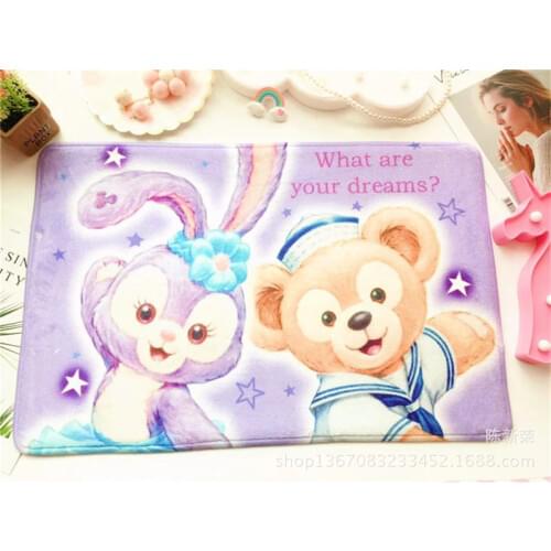 Disney Duffy stitch mickey Flannel Bath Mat Bath Rug Absorbent Soft Bathroom Rugs Carpet for Shower Tub Bedroom Entry 40X60cm
