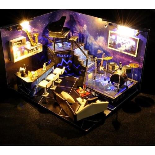 Diy DIY House Wooden House Star Dream Night House Building Model Wooden House Toy Creative Birthday Present Female