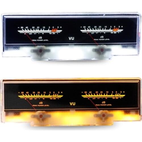 Double pointer VU Meter Stereo Amplifier Board DB Sound Level Indicator Meter Adjustable Backlight With Driver T5UC