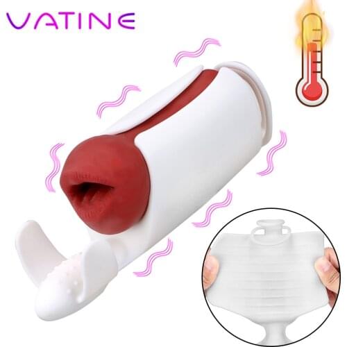 Blowjob Male Masturbator Electric Pulse Vibrator Penis Delay Trainer Glans Massager Heating Sex Toys for Men Masturbation Cup