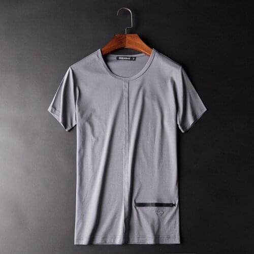 Brand High Quality Great Personality Tailoring Design Male T shirt 2020 Summer New O-neck Solid Short Sleeve Men T-shirts 9213