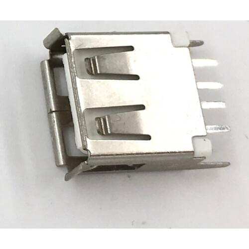 10pcs USB 2.0 4Pin A Type Female Socket Connector Curly Mouth Straight Foot Data Transmission Charging