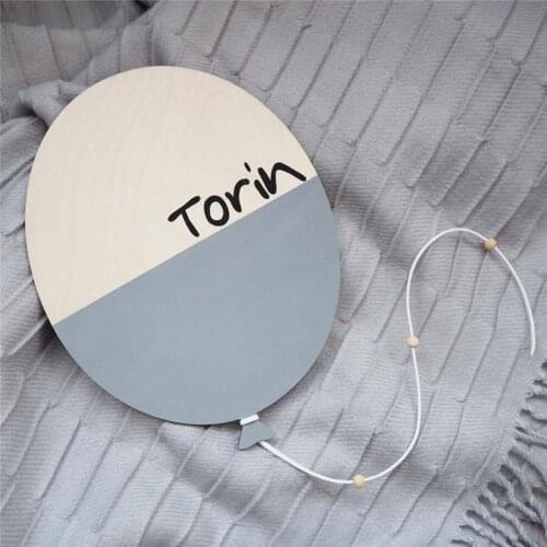 INS Nordic Wooden Balloon Wall Stickers For Kids Room Decorations Ornaments Baby Bedroom Wall Murals Nursery Decor Photo Props