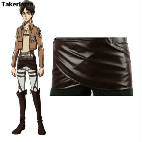 Cosplay Attack on Titan Shingeki no Kyojin Leather Skirt Hookshot Belt Costume Chocolate Leather Apron Belt Skirt