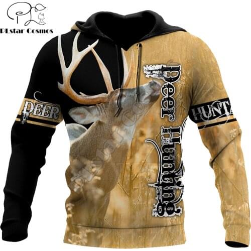 Beautiful Deer Hunting 3D Printed Hoodie Animal Men Sweatshirt Unisex Streetwear Zip Pullover Casual Jacket Tracksuits KJ0257