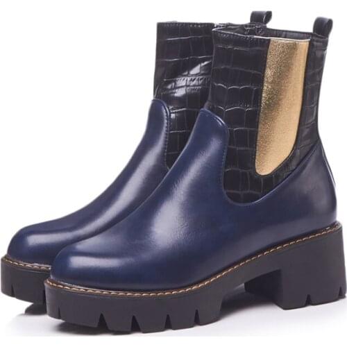 Martin BootsBig Size boots women shoes ankle boots for women ladies boots Color side zipper waterproof table