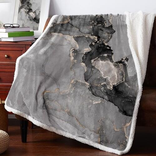 Marble Texture Ink Style Throw Blanket Soft Fleece Blankets Winter Blanket Portable Picnic Blankets Bedclothes