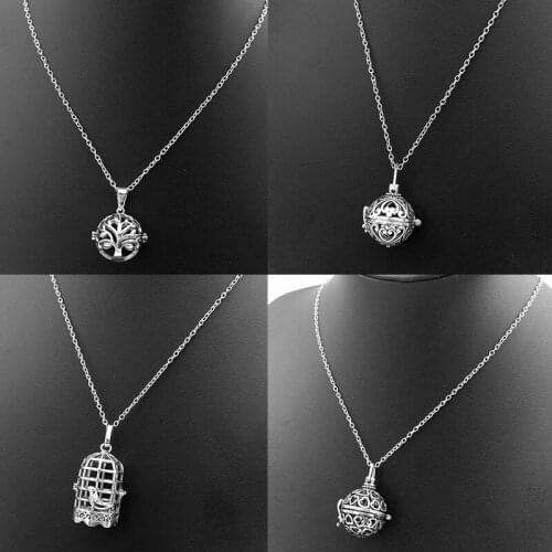 Music angel charm ball necklace Pregnancy Ball Harmony Bola Pendant Angel Wing ( fit 16mm ball) SU181