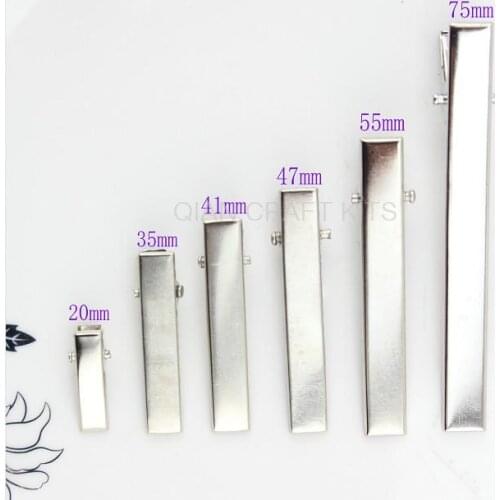 Set of 250PCS--20-75mm mixed Size Silver tone plated metal hair alligator clip barrette free shipping-JS0056