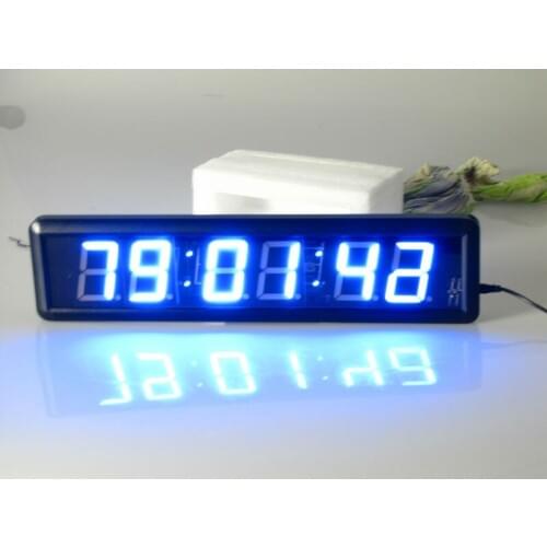 Fedex Free Shipping 1.8" Blue Mute wall clock living room wall clock timer digital wall clock led