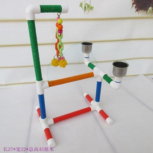 Bird PVC Perch Platform Training Stands Perches Playstand Playgound Standing Toy with feeders for Macaw Cockatoo African Grey