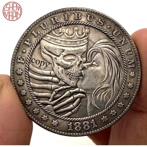 Love 1881 Hobo Nickel Coin Morgan Dollar Copy Coin Tramp Copper Coins Collectibles