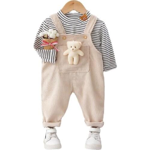 New Spring Autumn Baby Boys Girls Clothes Children Fashion Sport T-Shirt Overalls 2Pcs/Set Toddler Casual Costume Kids Tracksuit