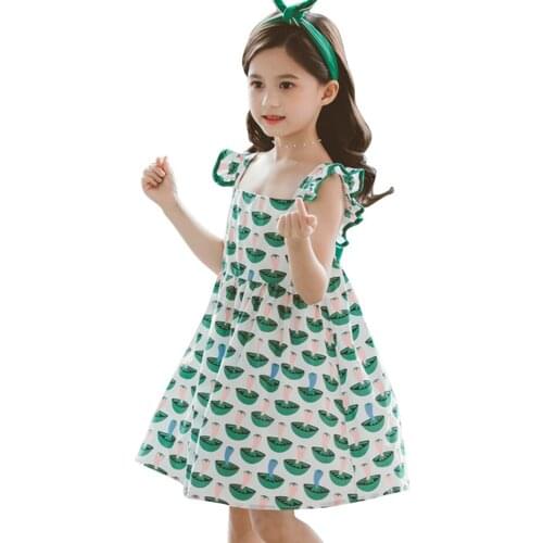 Girl Dresses Floral Pattern Kids Party Dresses For Girls Summer Party Dress For Children Casual Style Childrens Clothing 6 8 10