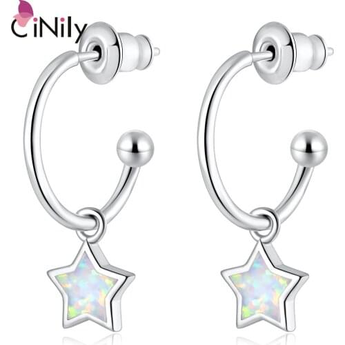 CiNily White Gold Plated for Girls Exquisite star drop earrings for girls Jewelry