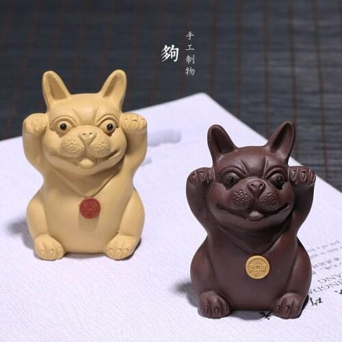 A dog named Laifu, a handmade small hound Caiyuan treasure, was sent to Yixing mine in the old section of Purple mud