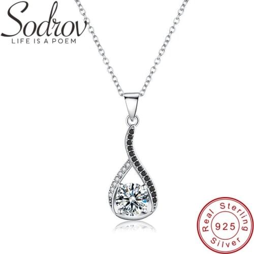 SODROV Romantic 2019 New Arrive 925 Sterling Silver Fine Jewelry Trendy Engagement necklaces & pendants for Women P084