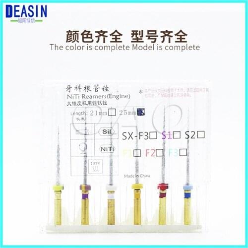 6 pcs/box Dental Engine Use NiTi Super Rotary File SX-F3 25mm Machine Taper Dentist Tools Teeth Whitening Material