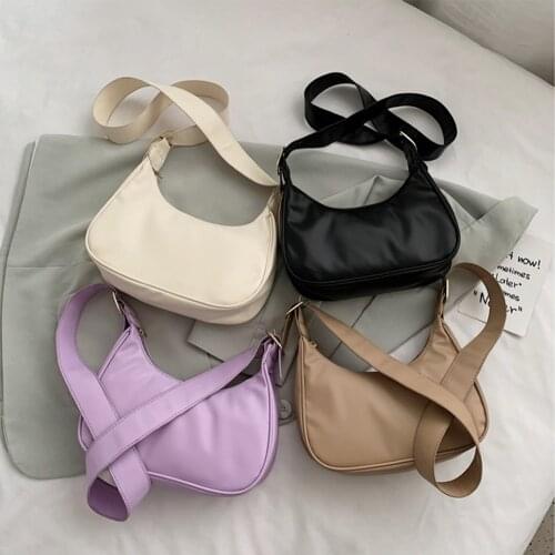 Fashion Women Solid Color Leather Shoulder Bag PU Female Daily Crossbody Bags Popular Simple Female Daily Bag