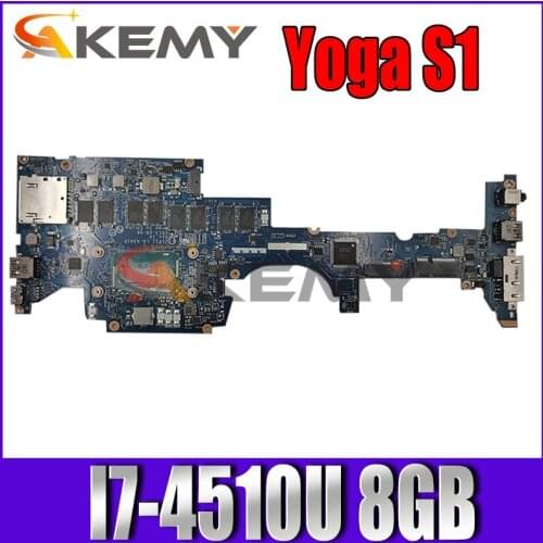 High quality ZIPS1 LA-A341P for Lenovo Yoga S1 Laptop Motherboard FRU:00HT175 SR1EB I7-4510U 8GB RAMs Fully Tested