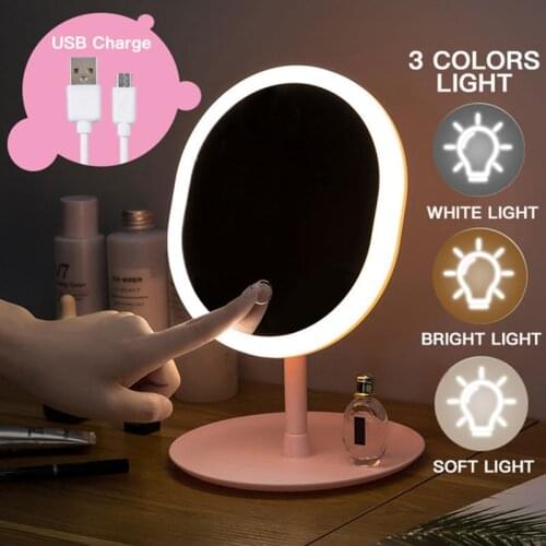 Makeup Backlit Mirror Light With Natural White LED Vanity Mirror Detachable/Storage Base 3 Modes Photo fill light small mirrors