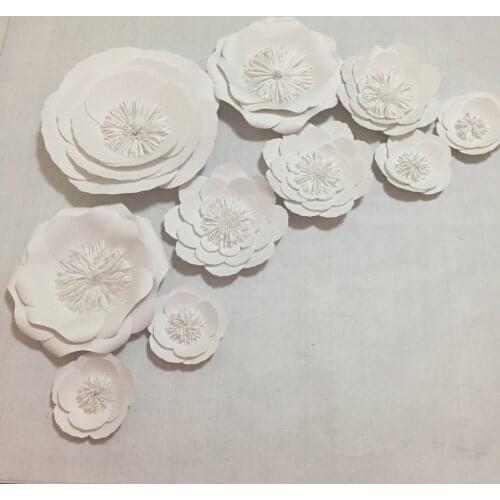 10pcs set Giant Paper Flowers For Showcase Wedding Backdrops Props flores artificiais para decora o Mix 20CM-50CM