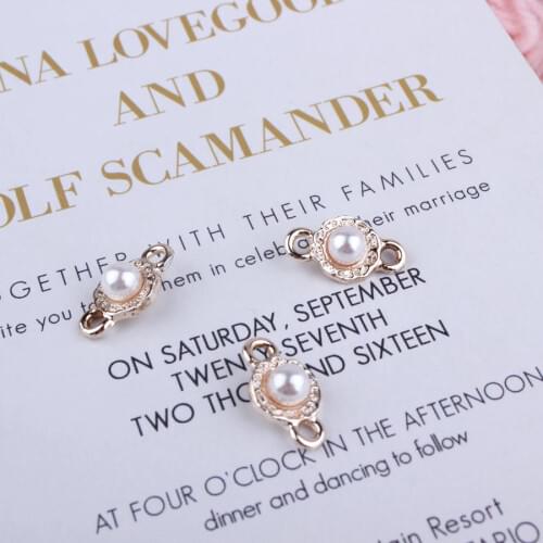 20pcs/lot Gold-Color Imitation Pearl Connector Charms For DIY Bracelet&Earring Fashion Jewelry Accessories For DIY Craft