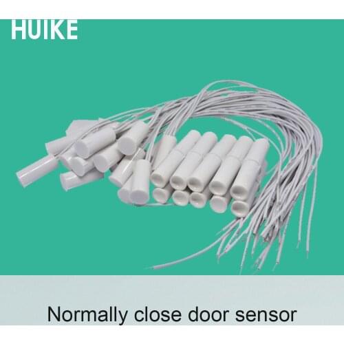 20 PCS Embedded Magnetic Sensor Limited Gap Detector White Color Plastic Door Open Alarm Normally Close With Cable