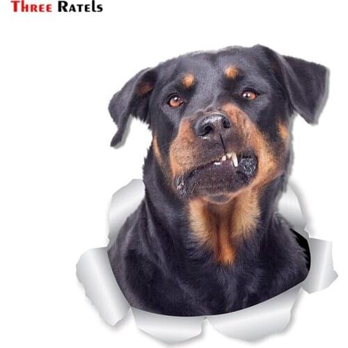 Three Ratels FTC-1058 Funny Rottweiler Dog 3D Cute DIY Decal Adhesive Car Stickers Window Kitchen Bathroom Toilet Seat Decals