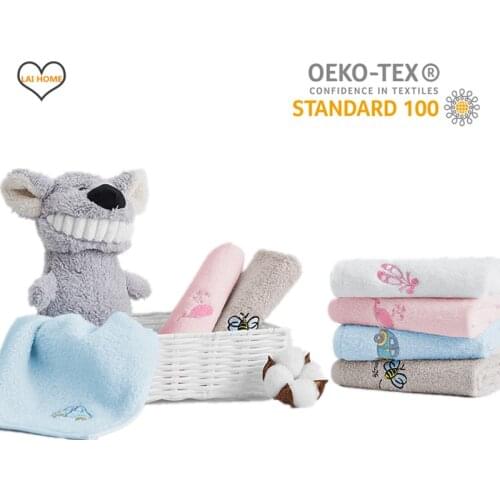 4PCS Kids face towel set children hand cotton towels bathroom soft square scarf baby beach towe brand kerchief dropshipping