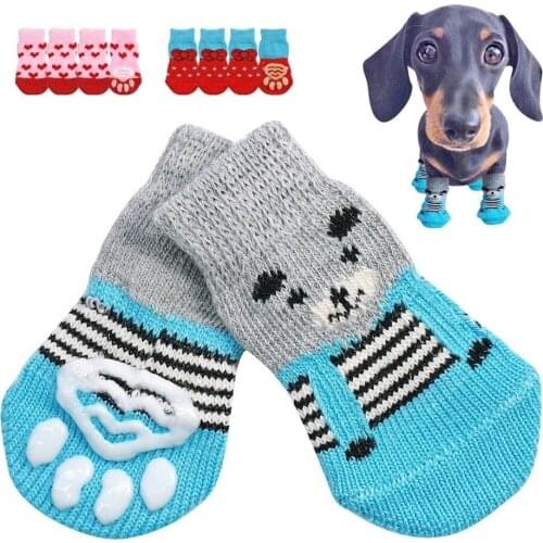 4 Pieces of Pet Warm and Breathable Dog Leg Socks To Protect The Joints, Dog Knee Pads, Cats, Indoor Pet Supplies