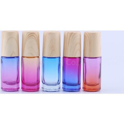 5ml Gradation Roll On Perfume bottle, 5cc Blue Essential Oil Rollon bottle, Small Glass Roller Container 120pcs
